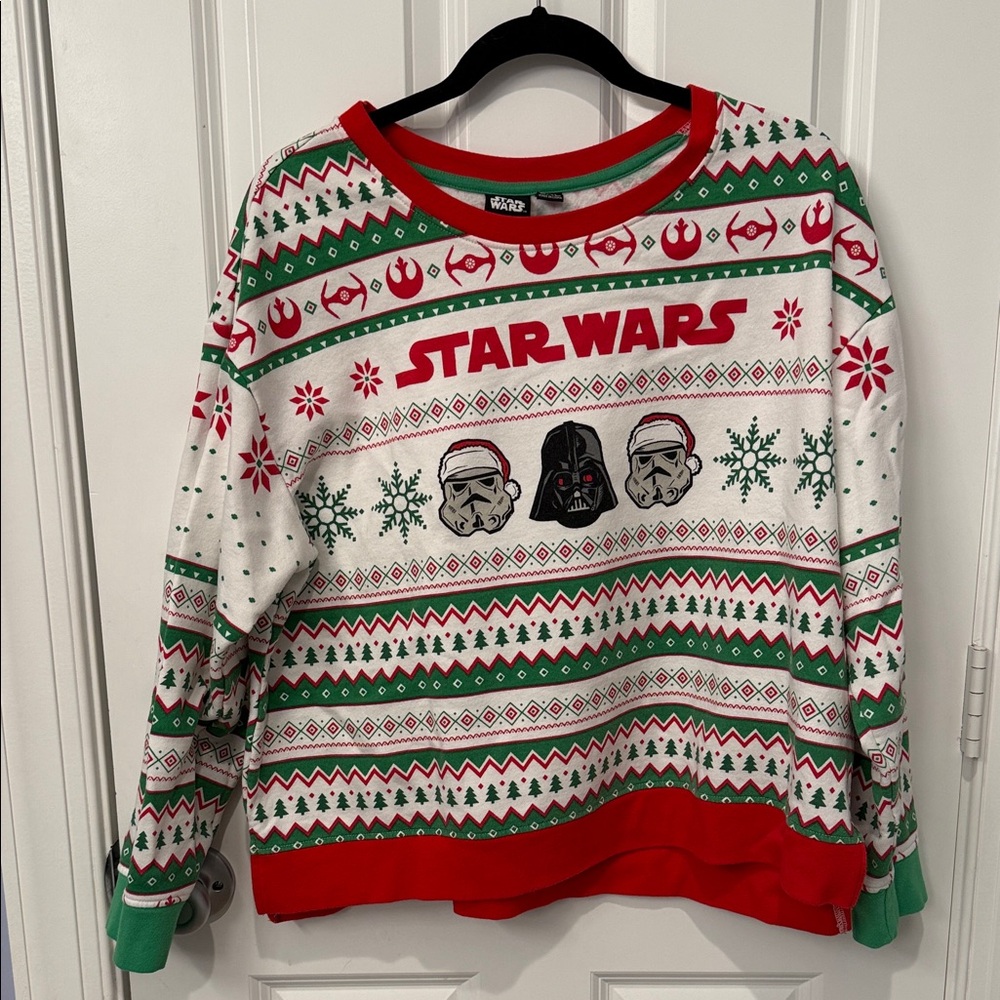 Star Wars Festive Sweater with Red and Green Accents